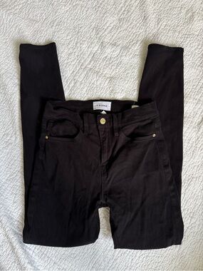 FRAME Black Le High Skinny Jeans, Size 25